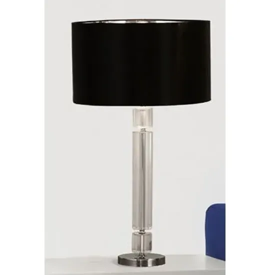 Maia Table Lamp with Black Shade - Silver image