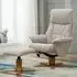 Maida Swivel Recliner Chair with Footstool - Wheat, Fabric