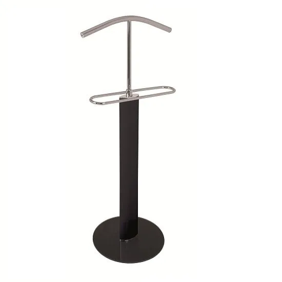 Maike Valet Stand - Black Gloss, Chrome