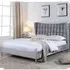 Maile Double Bed Frame - Silver, Crushed Velvet