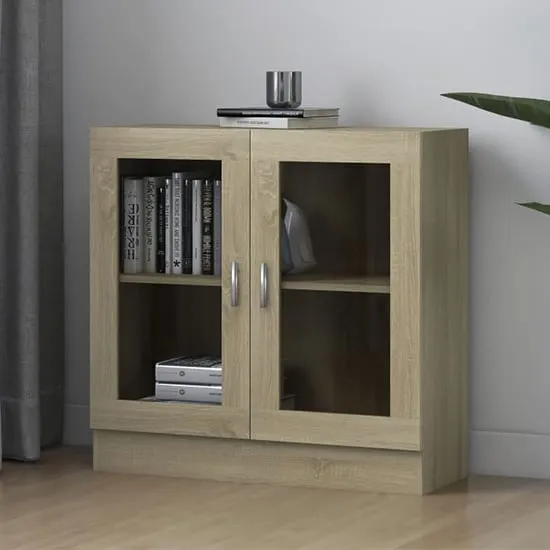 Maili Display Cabinet with 2 Doors - Sonoma Oak