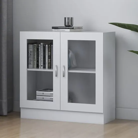 Maili Display Cabinet with 2 Doors - White, Engineered Wood
