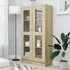Maili Tall Display Cabinet with 2 Doors - Sonoma Oak, Engineered Wood