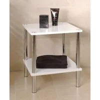Maine 2 Tier Occasional Table - White, High Gloss