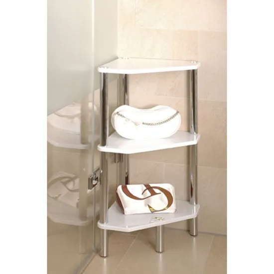 Maine 3 Tier Corner Display Unit - White image