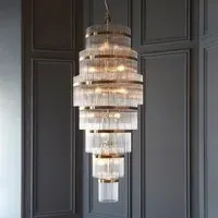 Mainz 21 Light Pendant Ceiling Light - Antique Brass, Glass