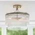 Mainz 3 Light Semi Flush Ceiling Light - Antique Brass, Glass
