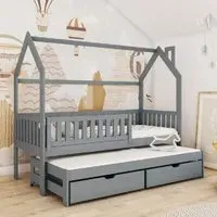 Mainz Day Bed with Trundle and Storage - Graphite, Pine