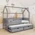Mainz Day Bed with Trundle and Storage - Grey, Pine