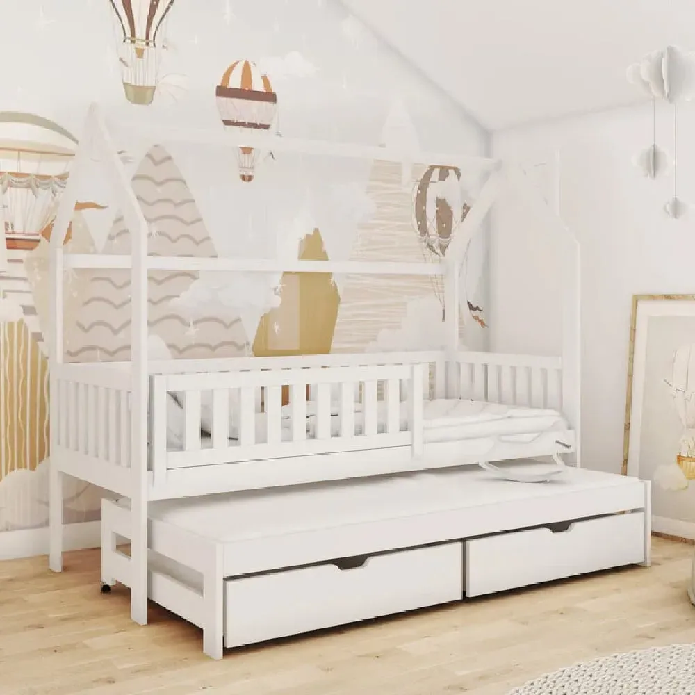 Mainz Day Bed with Trundle and Storage - White, Pine