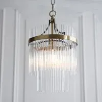 Mainz Single Pendant Ceiling Light - Antique Brass, Glass