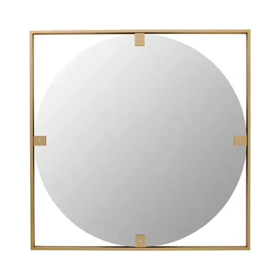 Mainz Square Wall Mirror - Gold, Metal