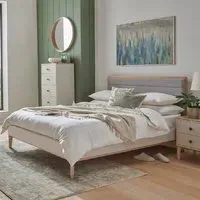 Mainz Super King Size Bed - Taupe, Wood