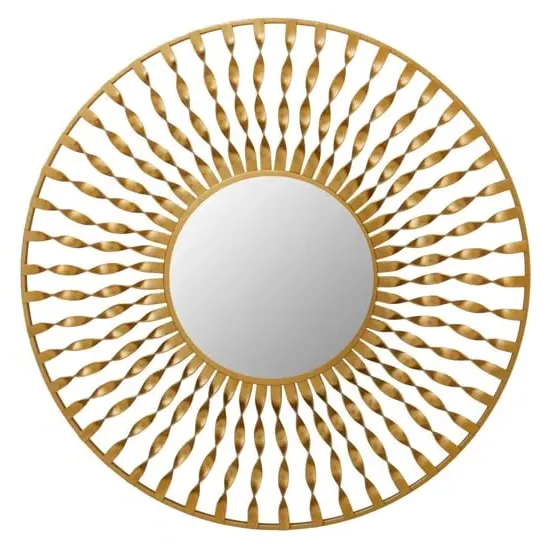 Mainz Wall Mirror with Curved Wires - Gold image