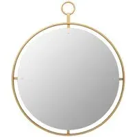 Mainz Wall Mirror with Ring - Gold, Metal
