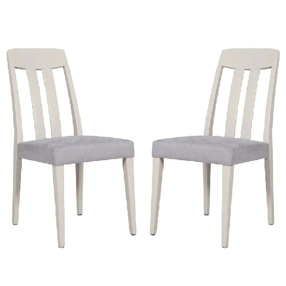 Mainz Wooden Dining Chairs with Fabric Seat - Taupe image