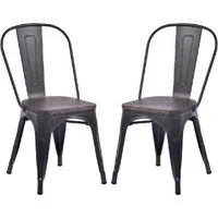 Maire Bar Chairs Set of 2 - Gun Grey, Metal