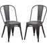 Maire Bar Chairs Set of 2 - Gun Grey, Metal