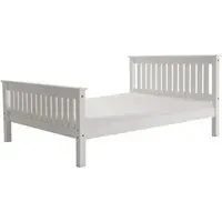 Maire King Size Bed Frame - White, Pine