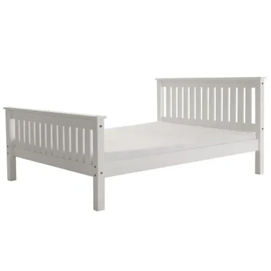 Maire King Size Bed Frame - White, Pine
