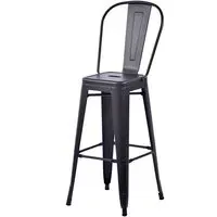 Maire Retro Metal High Bar Chair - Gun Metal Grey