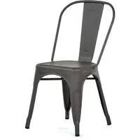 Maire Retro Metal Side Chair - Gun Metal Grey