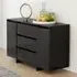 Maisa Sideboard with 2 Doors 3 Drawers - Black, Engineered Wood