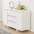 Maisa Sideboard with 2 Doors 3 Drawers - White, Engineered Wood
