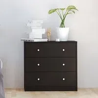 Maiton 3 Drawer Chest - Black, Wood