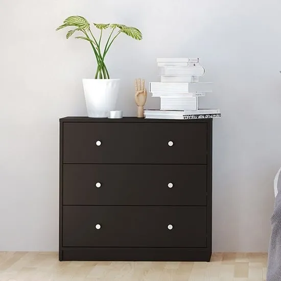 Maiton 3 Drawer Chest - Black, Wood image