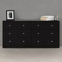 Maiton 6 Drawer Chest - Black, Wood