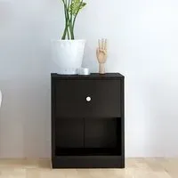 Maiton Bedside Cabinet with 1 Drawer - Black