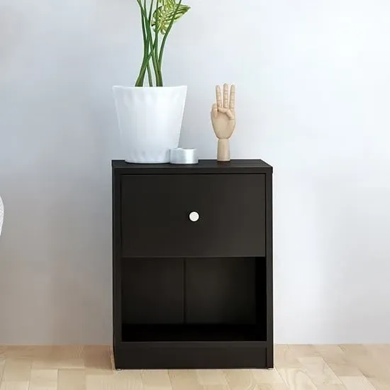 Maiton Bedside Cabinet with 1 Drawer - Black image