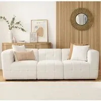 Maize 3-Seater Sofa - White, Fabric