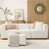 Maize 3-Seater Sofa with Ottoman - White, Fabric