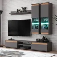 Maize Entertainment Unit with LED - Matt Grey