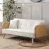 Maize Sofa Bed with Oak Legs - White, Fabric