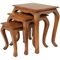 Majora Nest of 3 Tables - Burnt Oak, MDF