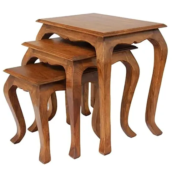 Majora Nest of 3 Tables - Burnt Oak, MDF