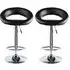 Makamae Bar Stool Pair - Black, PU Leather