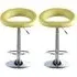 Makamae Bar Stool Pair - Lime, PU Leather