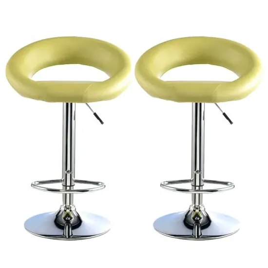 Makamae Bar Stool Pair - Lime, PU Leather