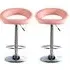 Makamae Bar Stool Pair - Pink, PU Leather