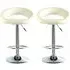 Makamae Bar Stool Pair - White, PU Leather