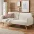 Makawao Fabric Sofa Bed with Oak Legs - White