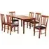 Makimi Wooden Dining Set with 6 Chairs - Mahogany