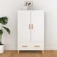 Makula Highboard with 2 Doors 1 Drawer - White, Engineered Wood