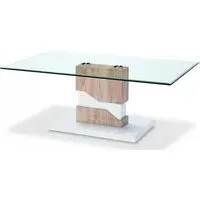 Malak Coffee Table - White, Glass