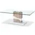 Malak Coffee Table - White, Glass