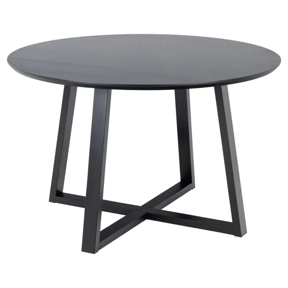 Malang Round Dining Table - Black, Wood